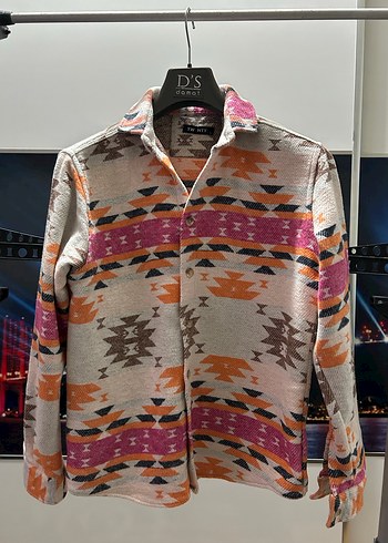 Renkli Bohem Desenli Uzun Kollu Gömlek - Görsel 2