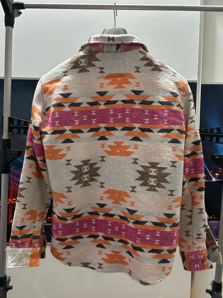 Renkli Bohem Desenli Uzun Kollu Gömlek - Görsel 4