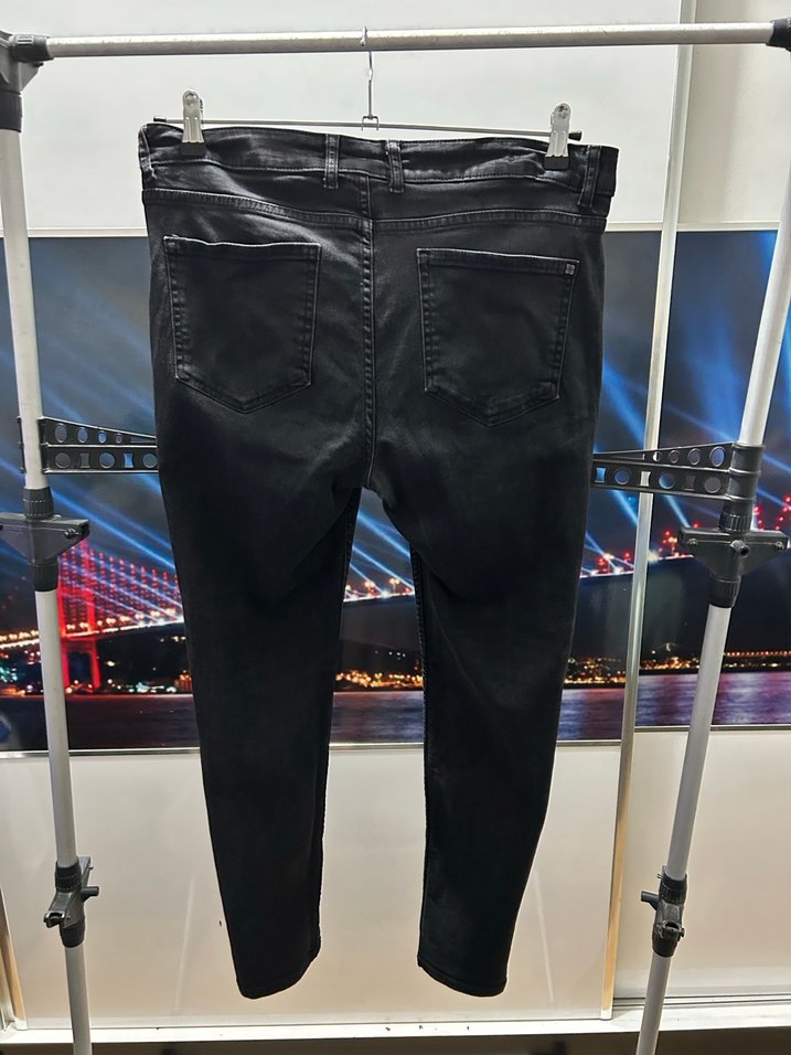 Avva Erkek Siyah Slim Fit Denim Pantolon - Görsel 4