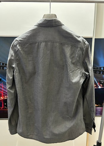 Colins Gri Denim Erkek Gömlek Uzun Kollu - Görsel 3