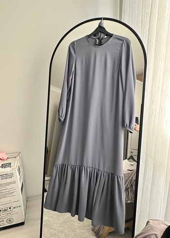 Fermuarlı Gri elbise - Görsel 3