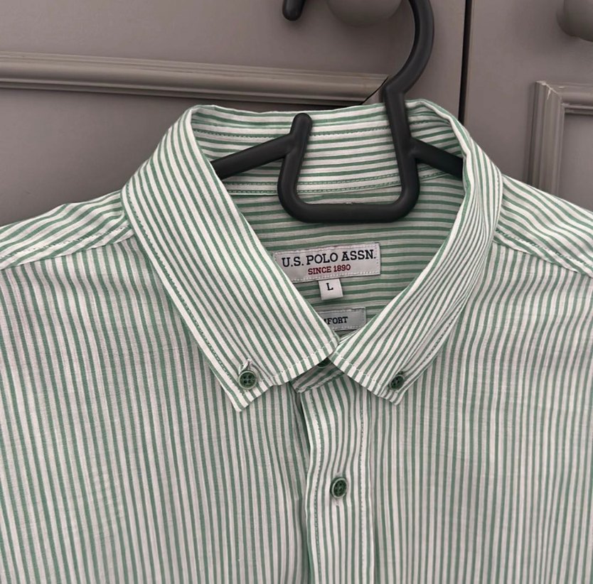 Düğmeli Yeşil Erkek Gömlek - Görsel 2