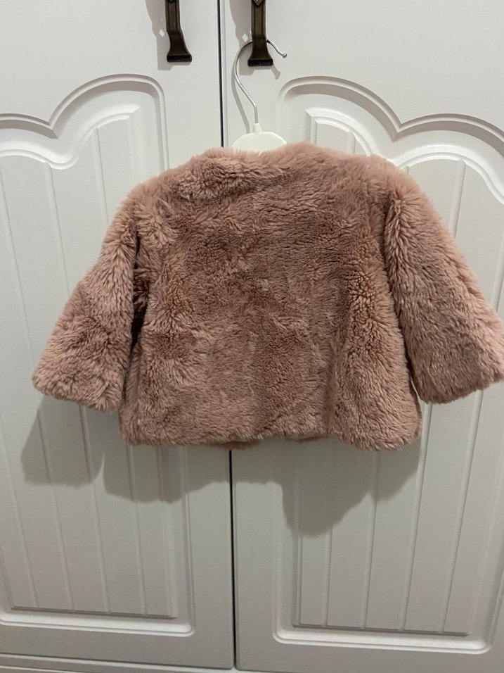 Peluş Detaylı Kapüşonlu Pembe Bebek Tulumu - Görsel 2