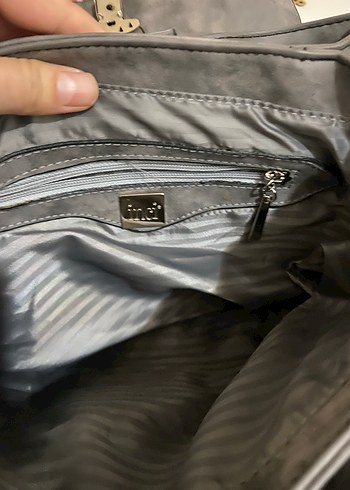 Gri Süet Bohem Tarz Kadın Çanta - Görsel 3