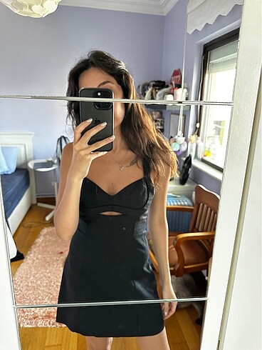 xs Beden siyah Renk Keten Elbise