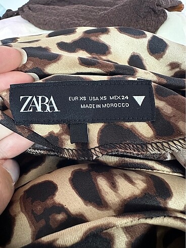 xs Beden Leopar Saten Elbise