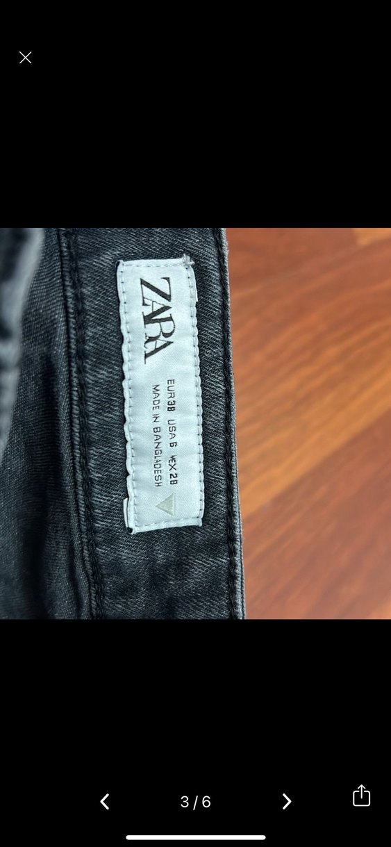 Kadın Siyah Kot Pantolon Zara - Görsel 3