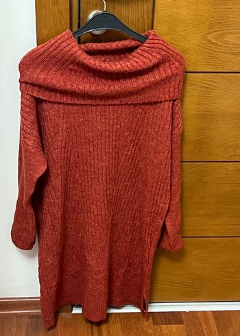 Kiremit rengi Boğazlı M beden Kazak - Görsel 3