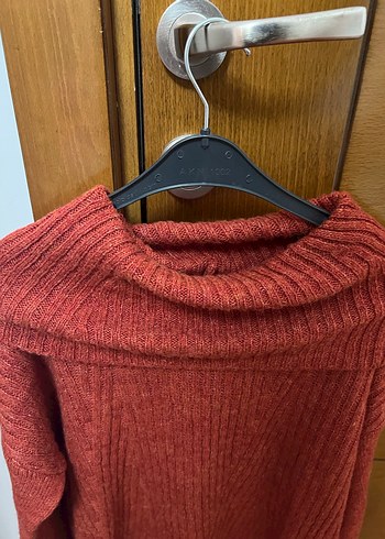 Kiremit rengi Boğazlı M beden Kazak - Görsel 2