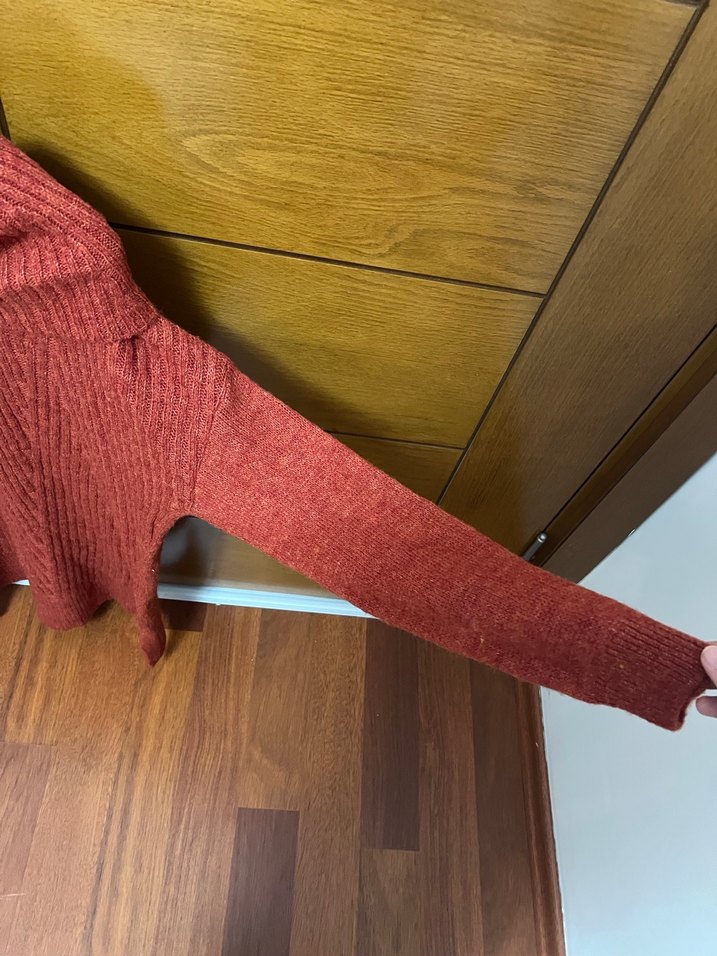 Kiremit rengi Boğazlı M beden Kazak - Görsel 4