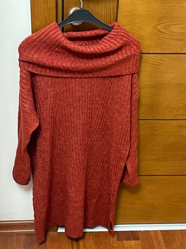 Kiremit rengi Boğazlı M beden Kazak - Görsel 3