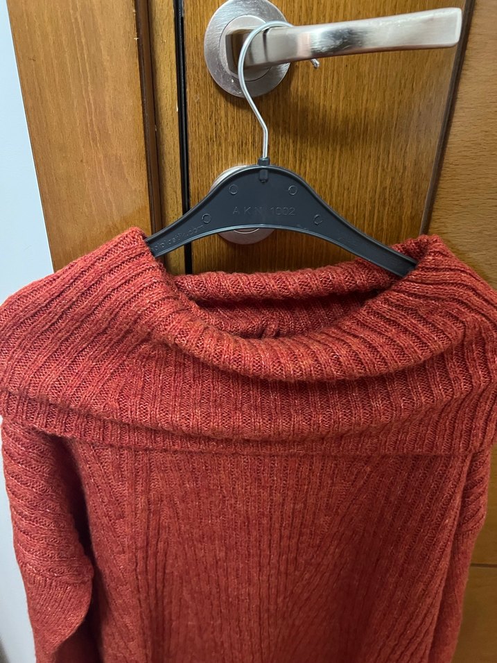 Kiremit rengi Boğazlı M beden Kazak - Görsel 2