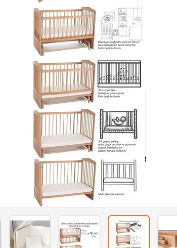 ANNE YANI AHŞAP BEŞİK - Görsel 2