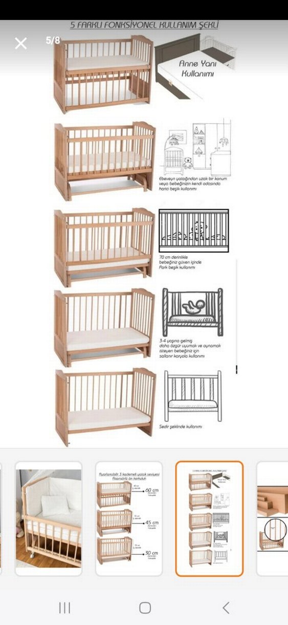 ANNE YANI AHŞAP BEŞİK - Görsel 2