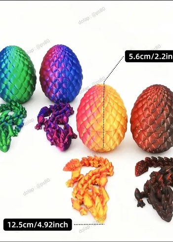 Renkli Ejderha Yumurtası Oyuncakları 3d Baskı - Görsel 3