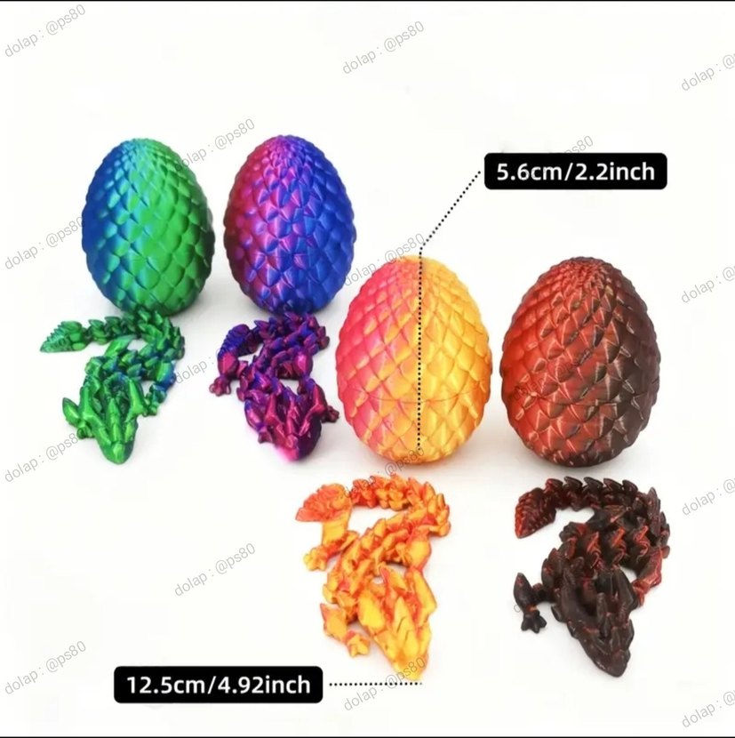 Renkli Ejderha Yumurtası Oyuncakları 3d Baskı - Görsel 3