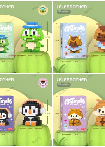 KUTULU animal Lego sevinli Hayvan Figürleri Lego blok Bricks - Görsel 3