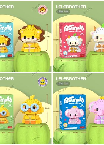 KUTULU animal Lego sevinli Hayvan Figürleri Lego blok Bricks - Görsel 4