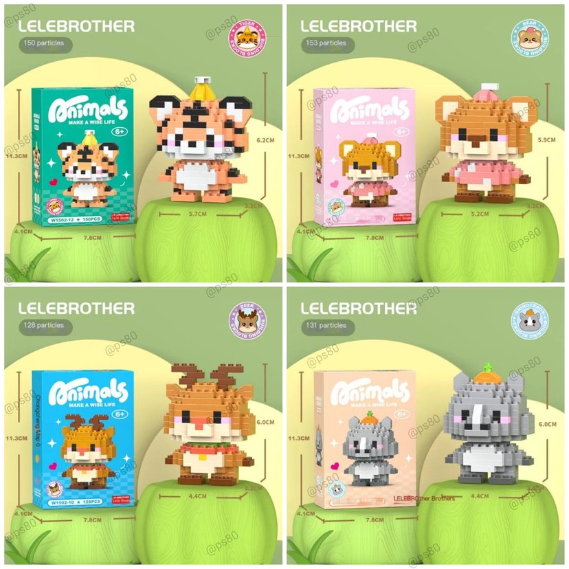KUTULU animal Lego sevinli Hayvan Figürleri Lego blok Bricks - Görsel 2