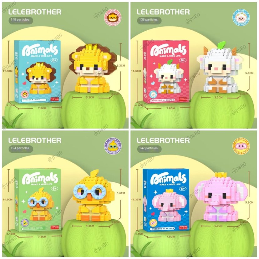 KUTULU animal Lego sevinli Hayvan Figürleri Lego blok Bricks - Görsel 4