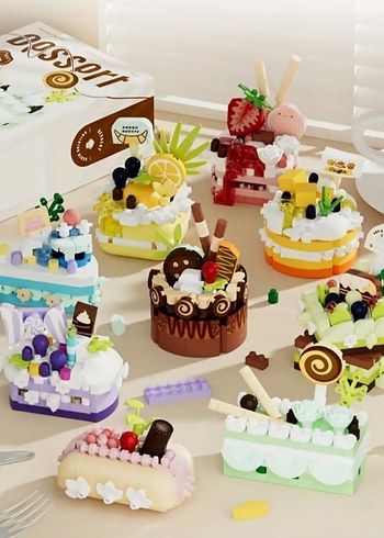 pasta Lego Pasta Seti Lego blok Kutulu Bricks pasta tatlı lego - Görsel 7