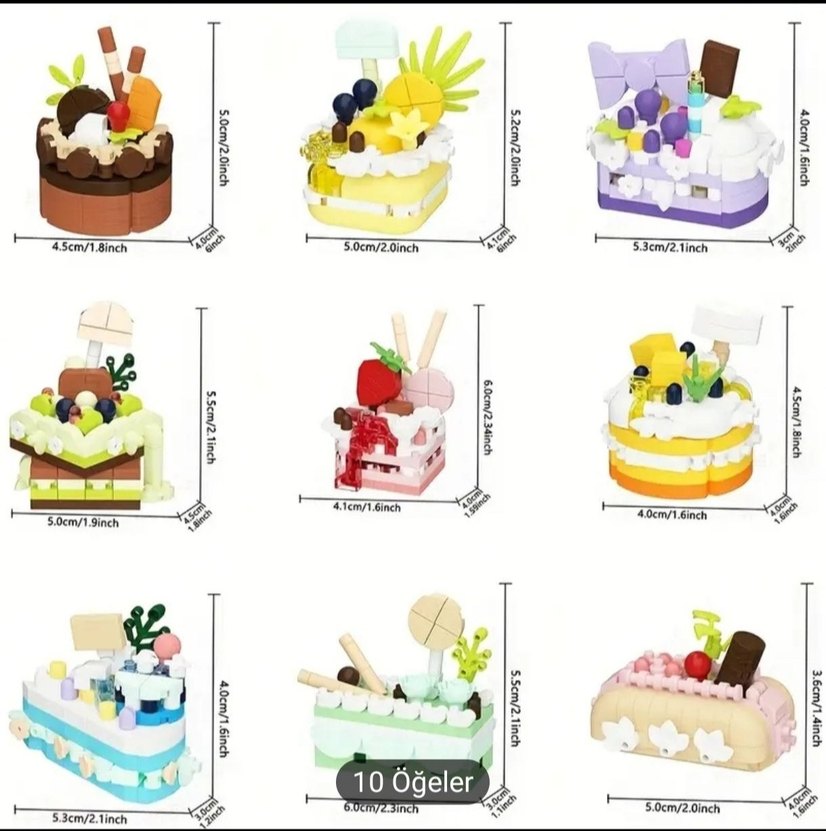 pasta Lego Pasta Seti Lego blok Kutulu Bricks pasta tatlı lego - Görsel 2