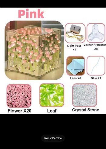 Kendin Yap LED Işıklı Lale Seti - 20 Parça lale LED ışıklı Gece - Görsel 4