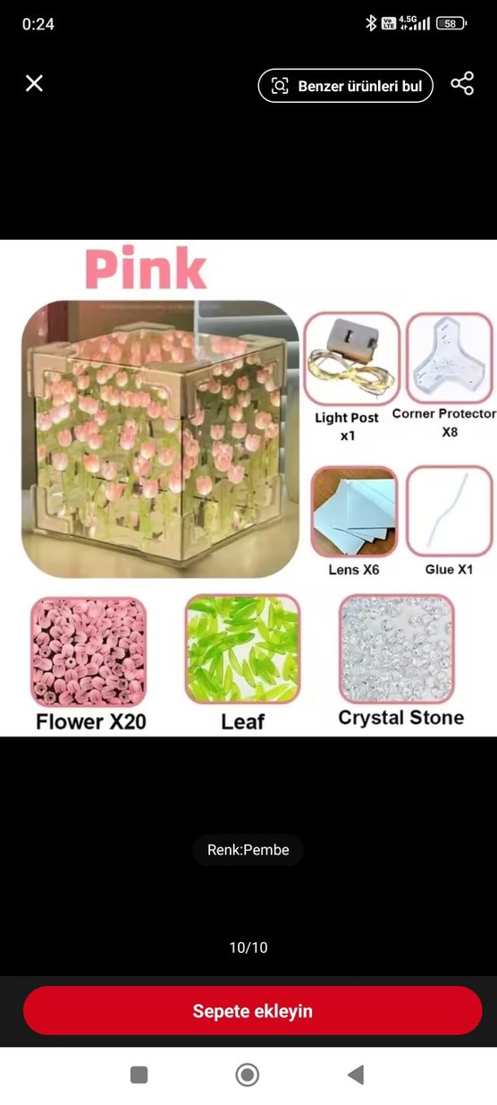 Kendin Yap LED Işıklı Lale Seti - 20 Parça lale LED ışıklı Gece - Görsel 4