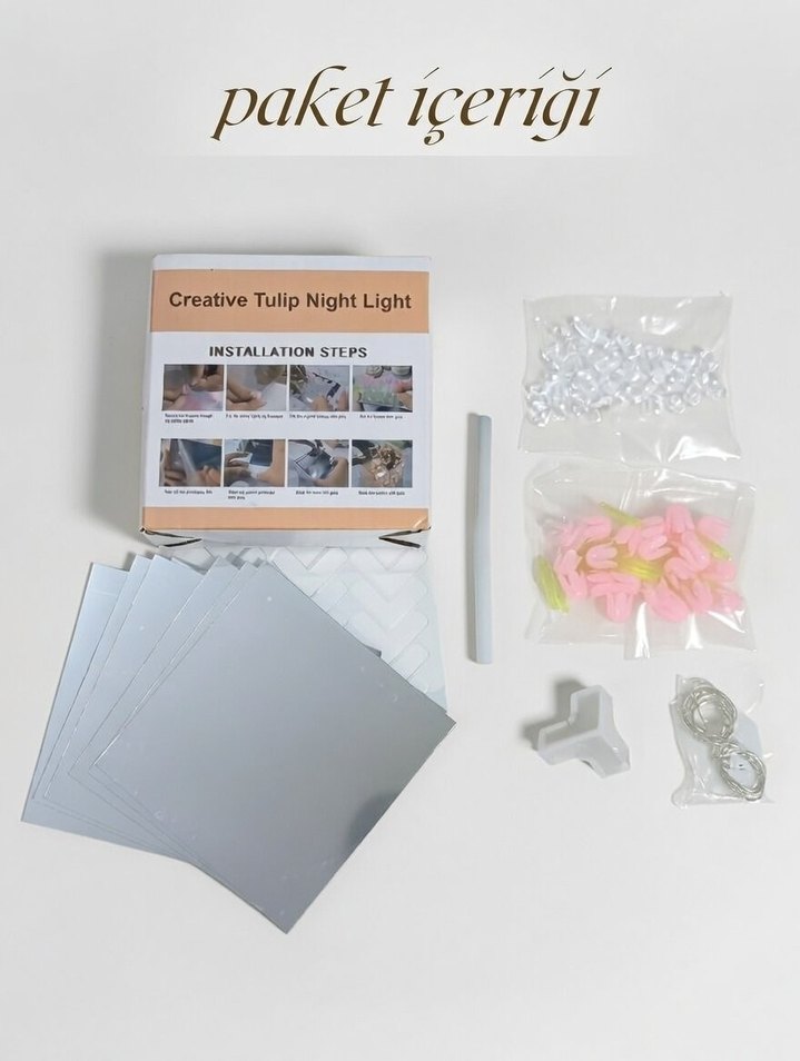 Kendin Yap LED Işıklı Lale Seti - 20 Parça lale LED ışıklı Gece - Görsel 3