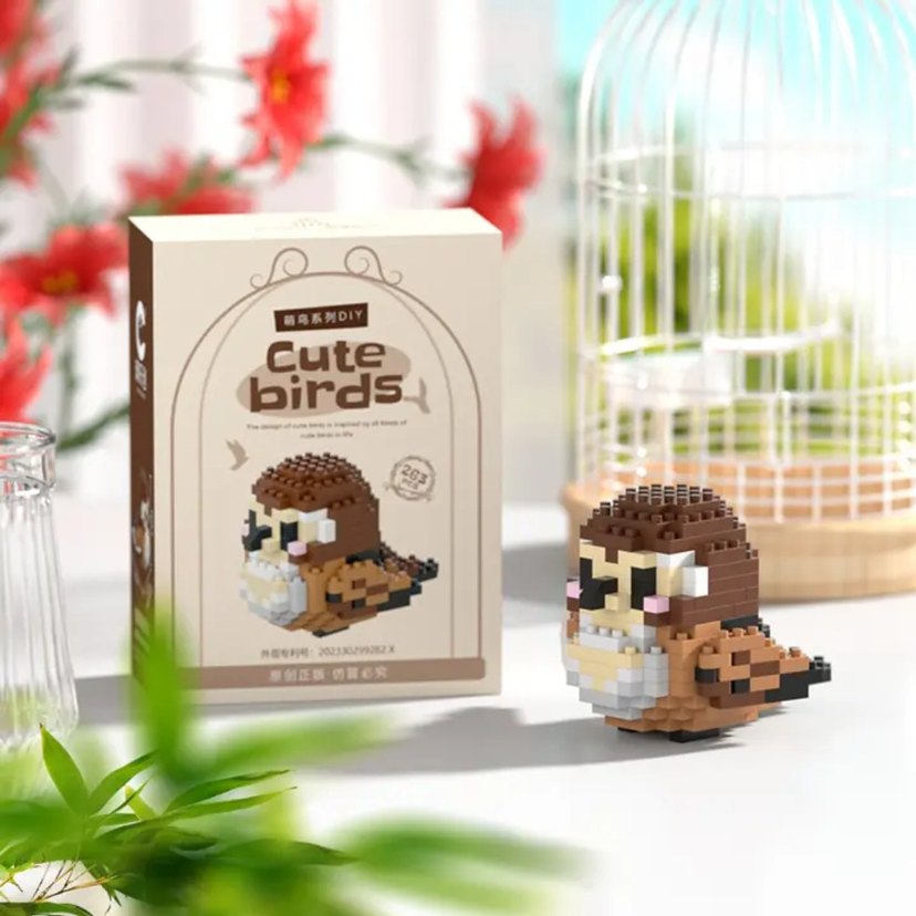Kanatları açılan Kuş Lego Cute Birds Lego blok kuş Bricks KUTU - Görsel 5