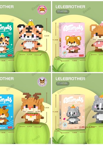 Kutusuz animal Lego sevimli Hayvan Lego Bricks SIFIR lego - Görsel 2