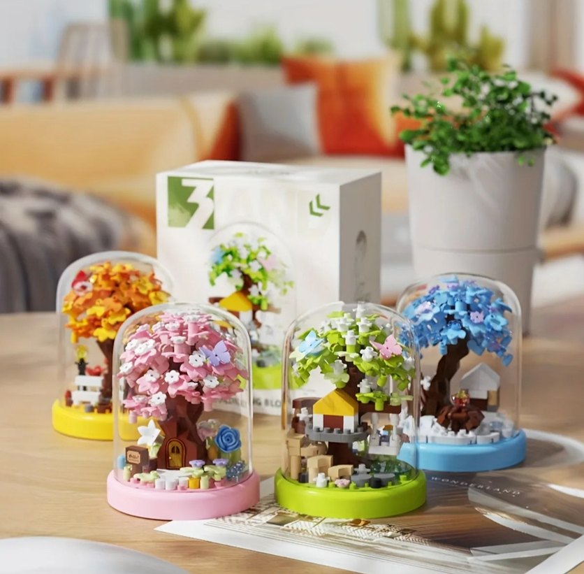 Fanuslu 4 Mevsim Ağacı lego Bricks Sakura Mevsim Ağacı lego - Görsel 4