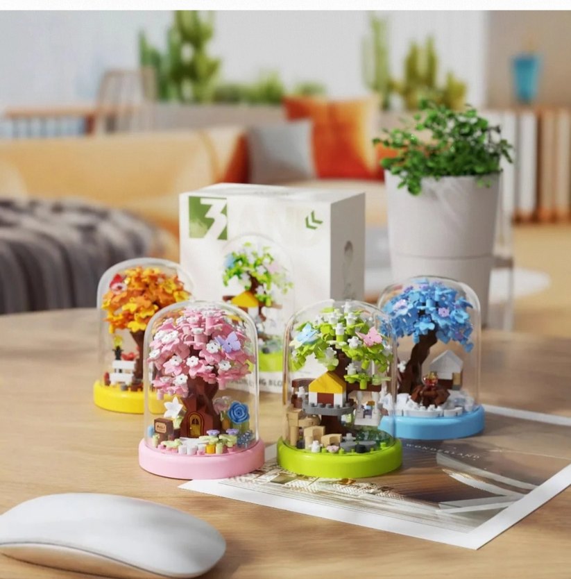 Fanuslu 4 Mevsim Ağacı lego Bricks Sakura Mevsim Ağacı lego - Görsel 2