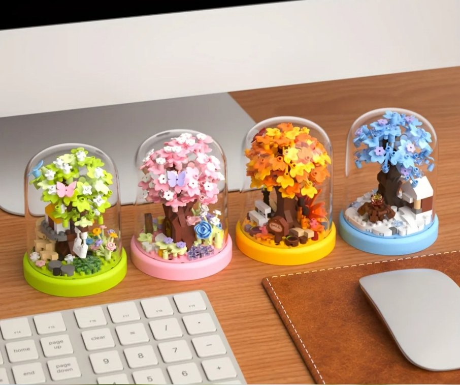 Fanuslu 4 Mevsim Ağacı lego Bricks Sakura Mevsim Ağacı lego - Görsel 3