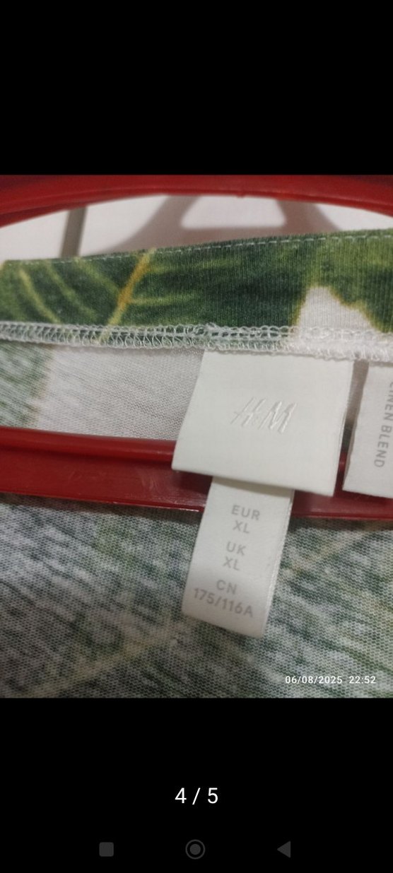 Yeşil Desenli Uzun tam pamuk günlük Elbisesi - Görsel 2