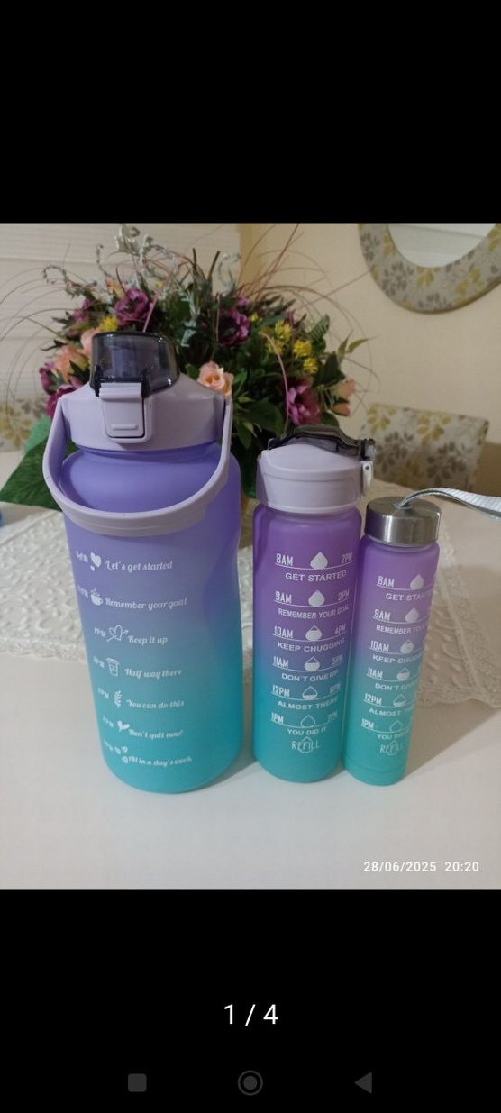 3'lü Pastel Mor Termos Seti - 500ml, 700ml, 2L - Görsel 2