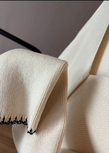 zara#ipekyol#h&m#mango#V Yaka Beyaz Örme Kadın Hırka - Görsel 3