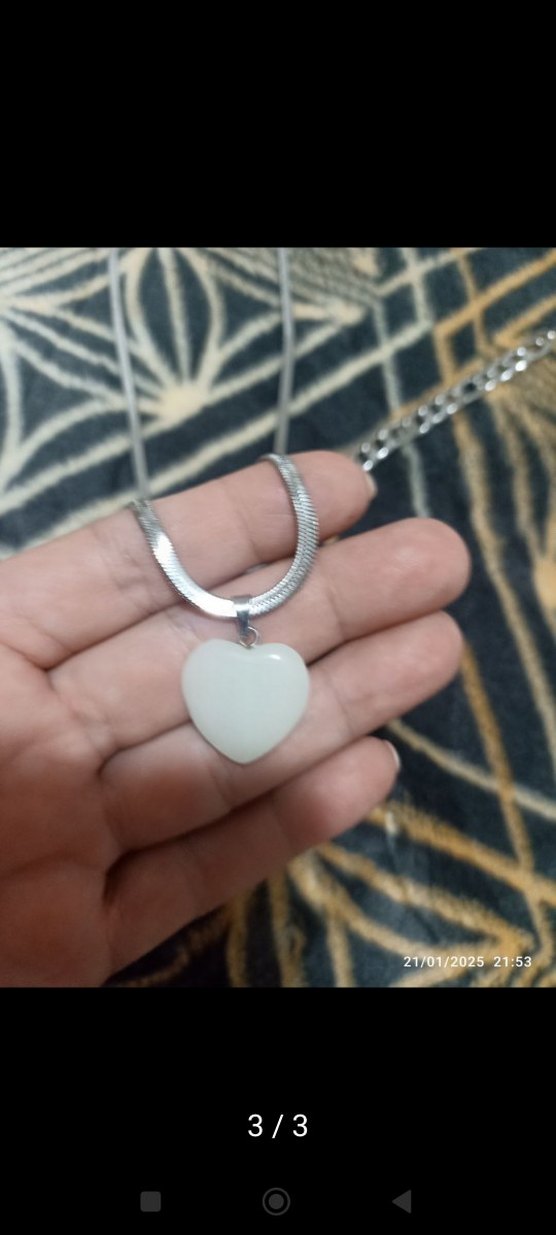 çelik takı seti Beyaz Yılan Desenli Zincir Kolye - Görsel 3