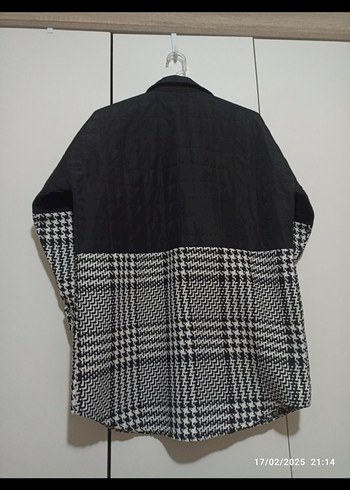 Düğmeli Siyah Kareli Kadın Gömlek - Görsel 2