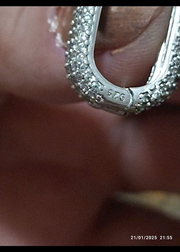 büyük boy 925 ayar gümüş Küpe - Görsel 4