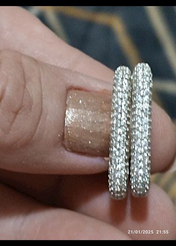 büyük boy 925 ayar gümüş Küpe - Görsel 2