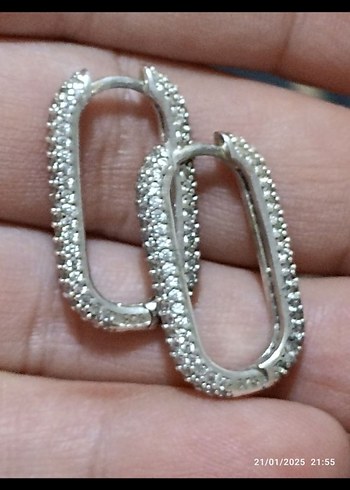 büyük boy 925 ayar gümüş Küpe - Görsel 3