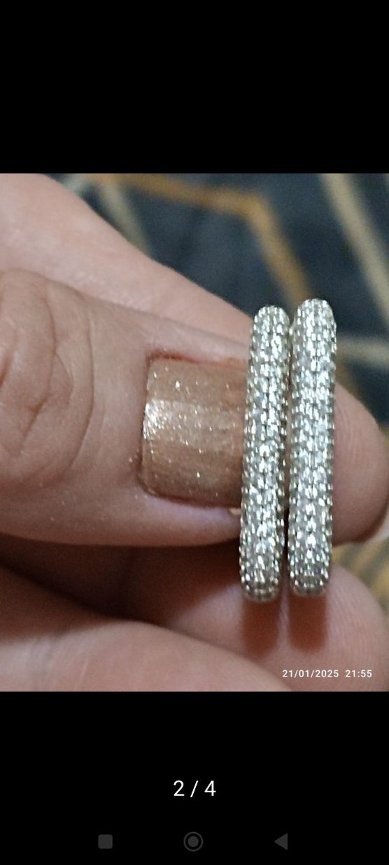 büyük boy 925 ayar gümüş Küpe - Görsel 2