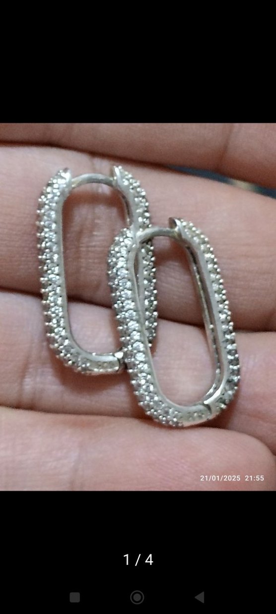 büyük boy 925 ayar gümüş Küpe - Görsel 3