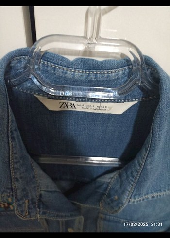 zara#twist#ipekyol#Nakışlı Uzun Kollu Mavi Denim Gömlek - Görsel 4