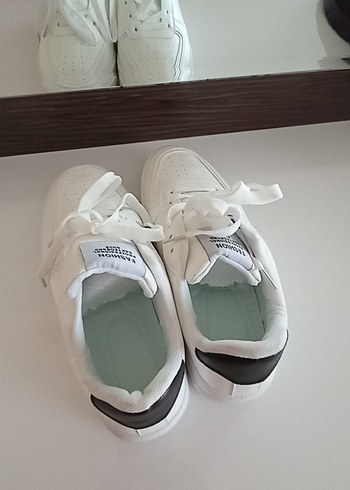 Beyaz Kadın Spor Ayakkabı Stiletto Topuklu - Görsel 2