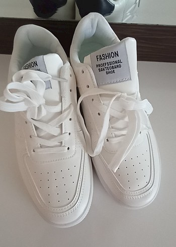 Beyaz Kadın Spor Ayakkabı Stiletto Topuklu - Görsel 3