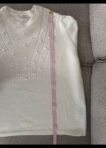 Kadın Beyaz Örgü Triko Kazak - Görsel 4