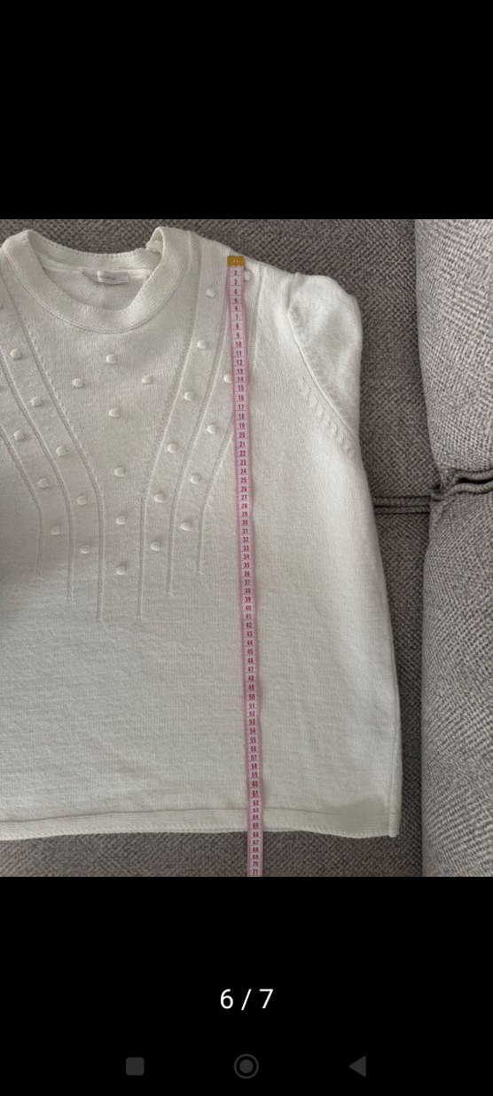 Kadın Beyaz Örgü Triko Kazak - Görsel 4