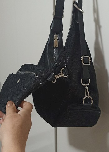 Siyah Tokalı Gotik Kadın Çanta - Görsel 2